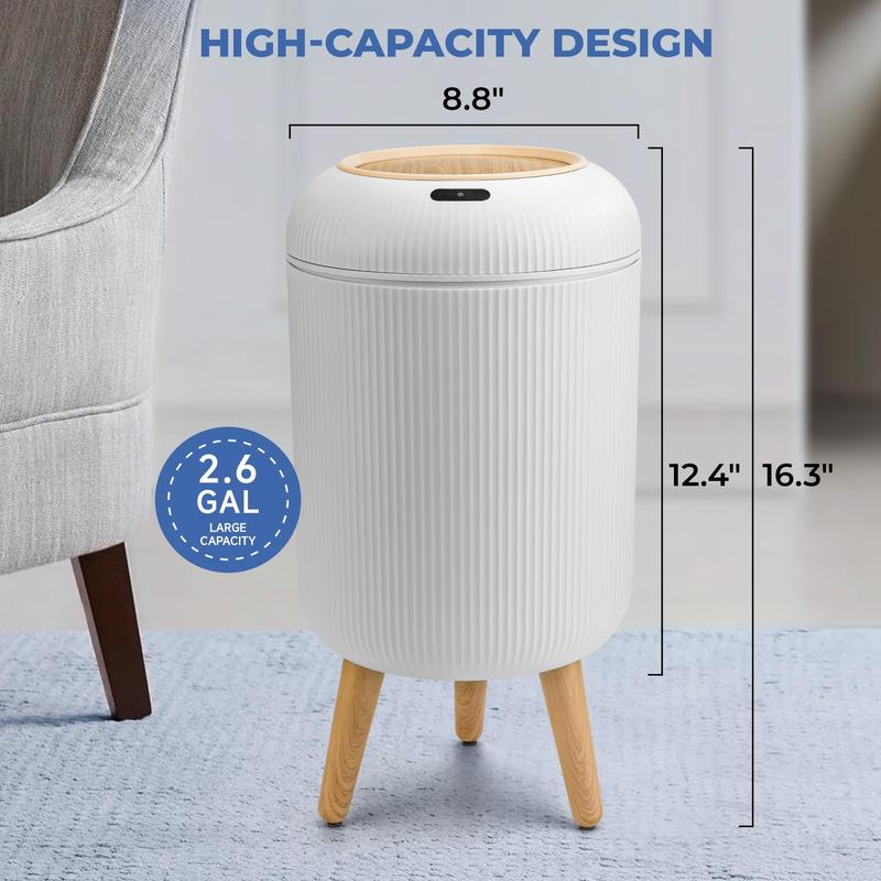 Pukomc Smart Sensor Trash Can, with lid, waterproof and touchless design.
